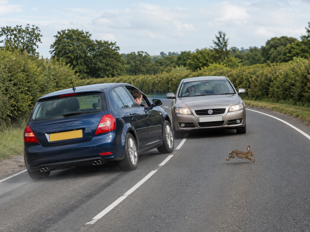 Why can swerving suddenly to avoid a small animal be dangerous?