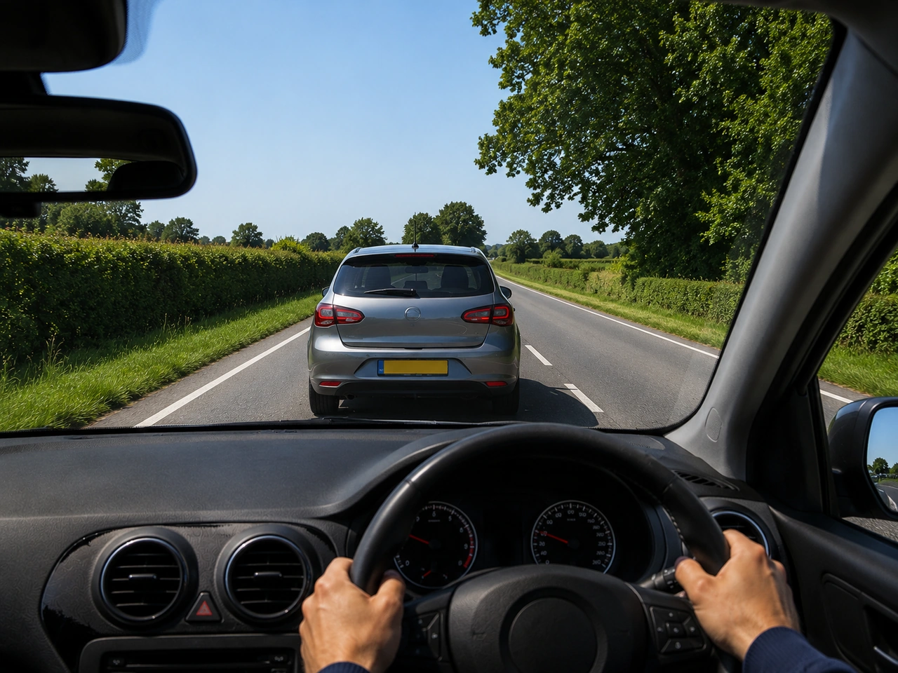 Why should you not drive too close behind another vehicle?