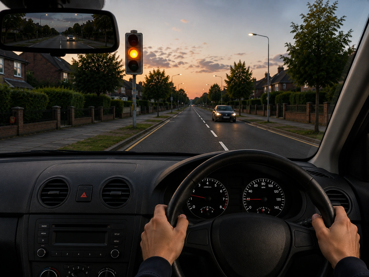 What should you do when traffic lights change to amber as you approach?