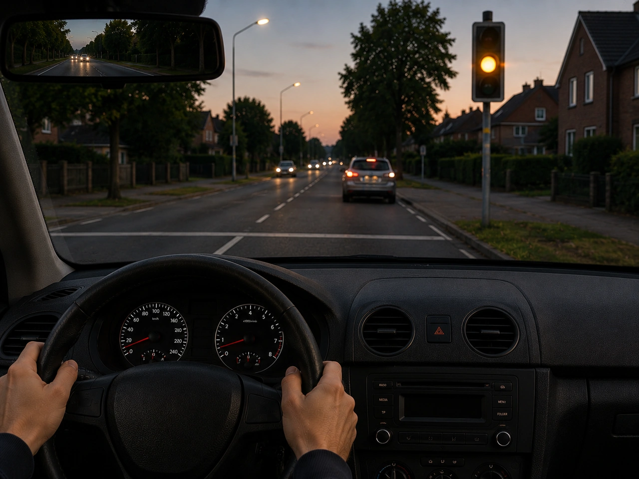 What should you do when traffic lights change to amber as you approach?