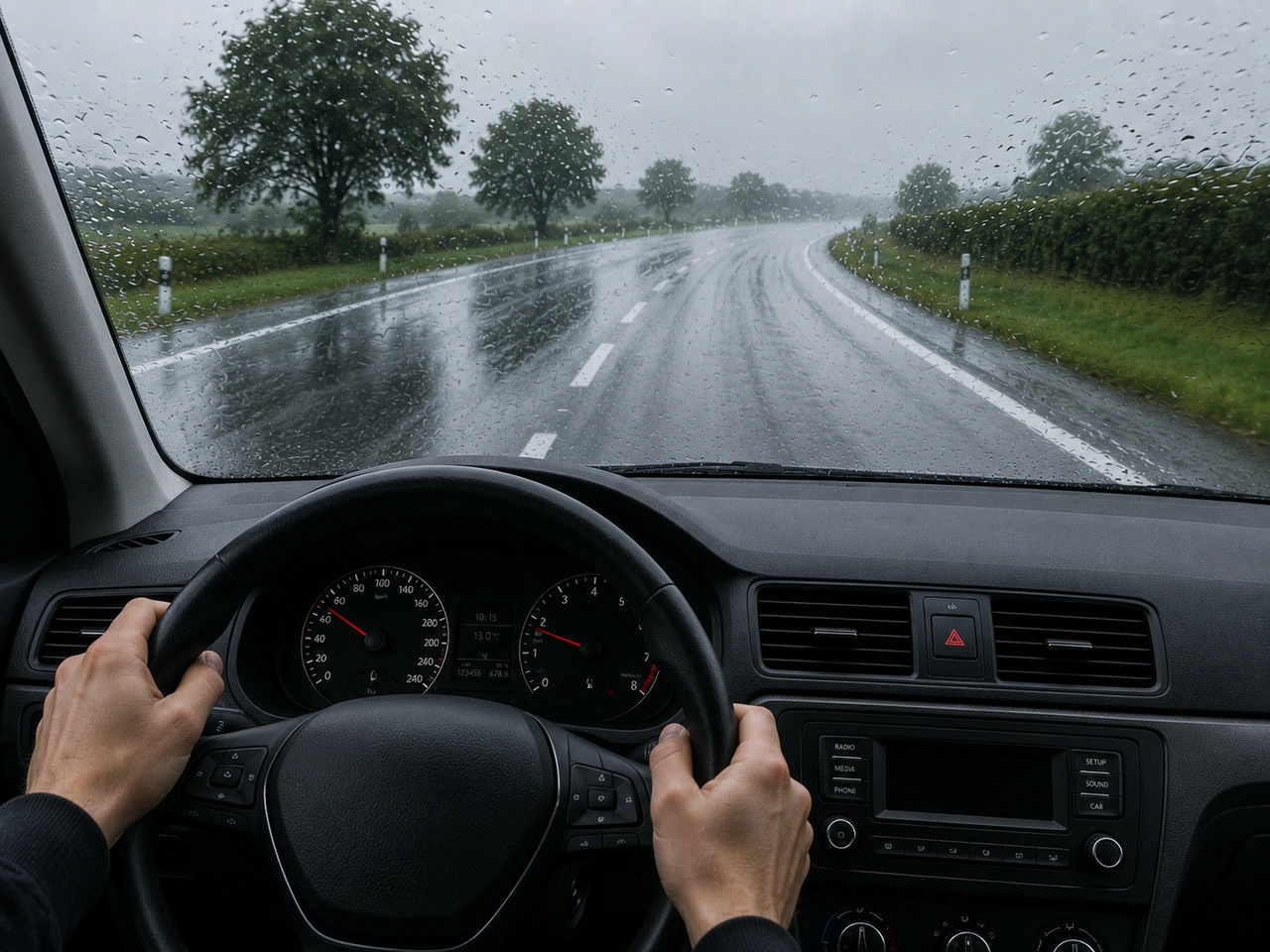 What should you do if your vehicle begins to aquaplane?
