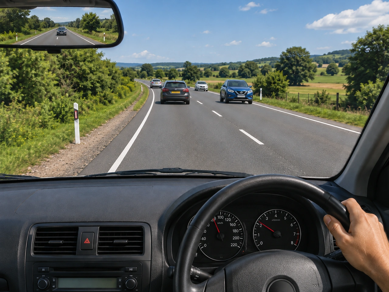 What should you do if your vehicle begins to drift onto the shoulder?