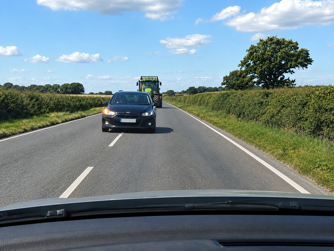 What should you do if an overtaking vehicle is coming toward you?