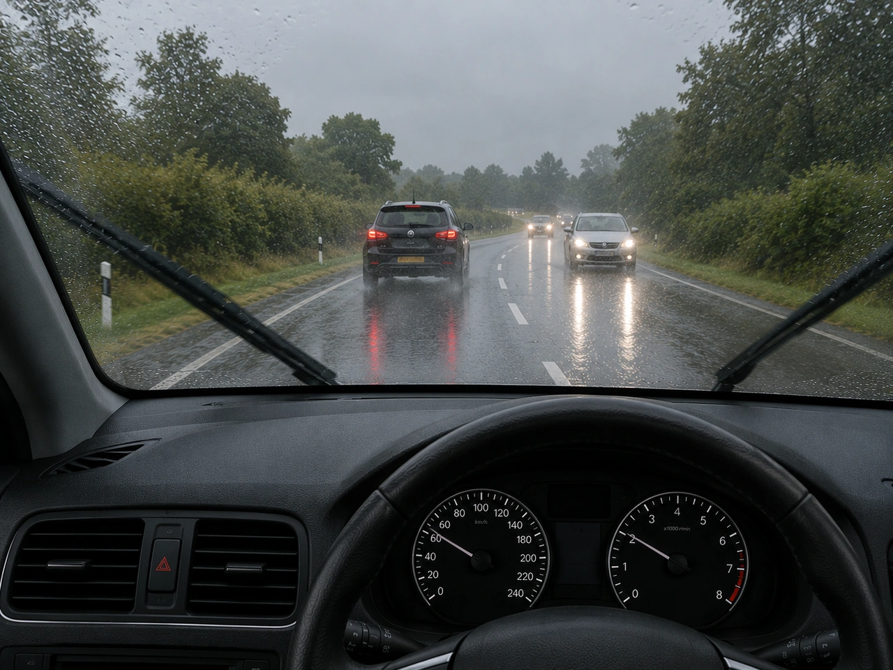 Why should you adjust your speed in bad weather?