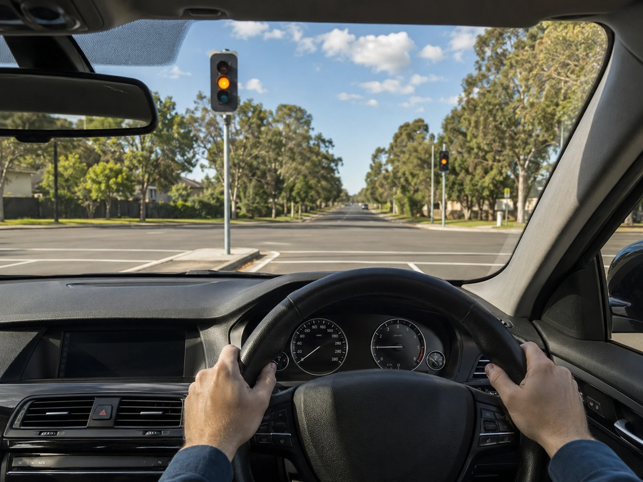 You may drive through an amber light without slowing down.