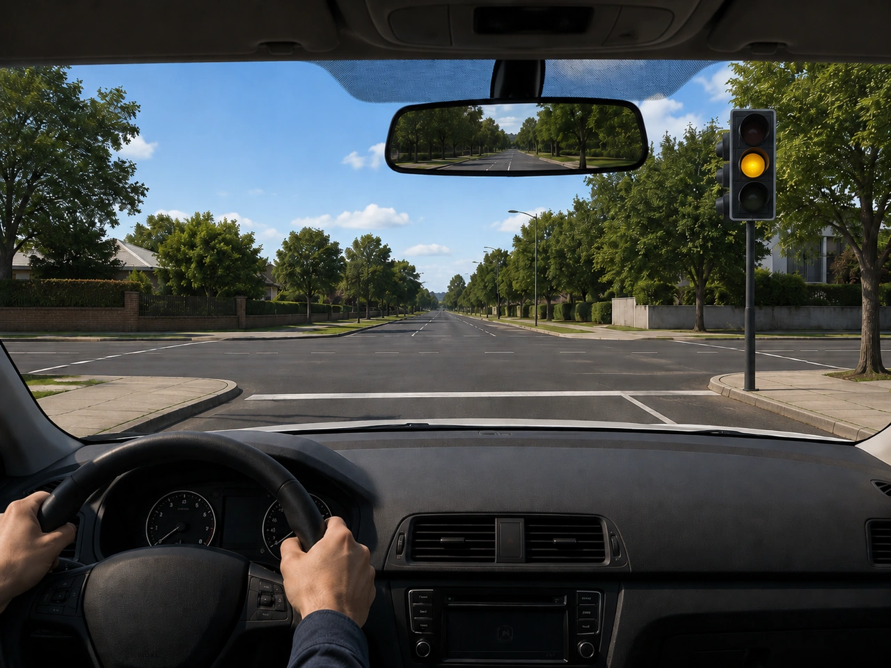You may drive through an amber light without slowing down.