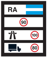 Limites de vitesse nationales.