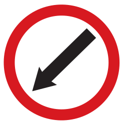 Obstakel links voorbijrijden.