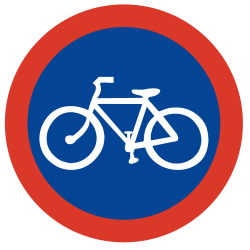 Verplicht pad voor fietsers.