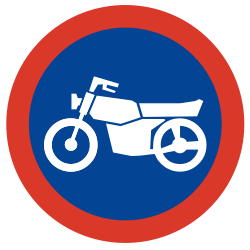 Verplicht pad voor motorfietsen.