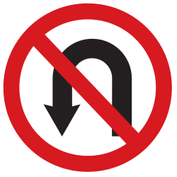 Keren verboden (U-turn).