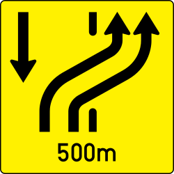 Einde van de tijdelijke verschuiving van de middenberm.