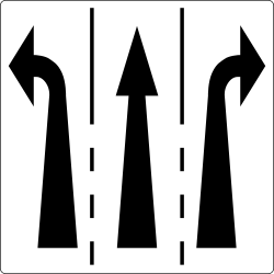 Overzicht van de rijstroken en hun richting.
