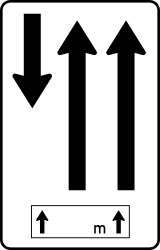 Overzicht van de rijstroken en hun richting.