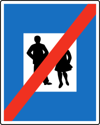 Einde van de voetgangerszone.