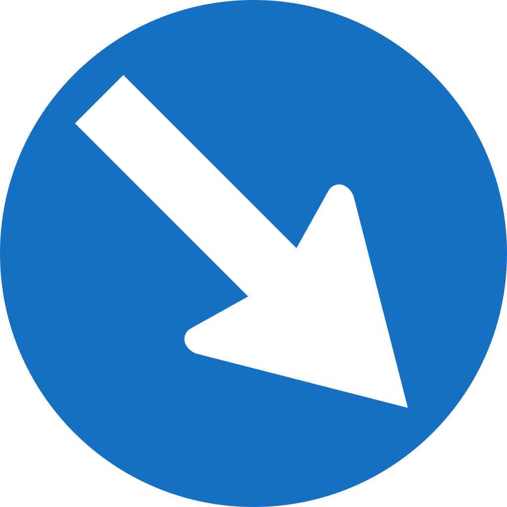 Obstakel rechts voorbijrijden.