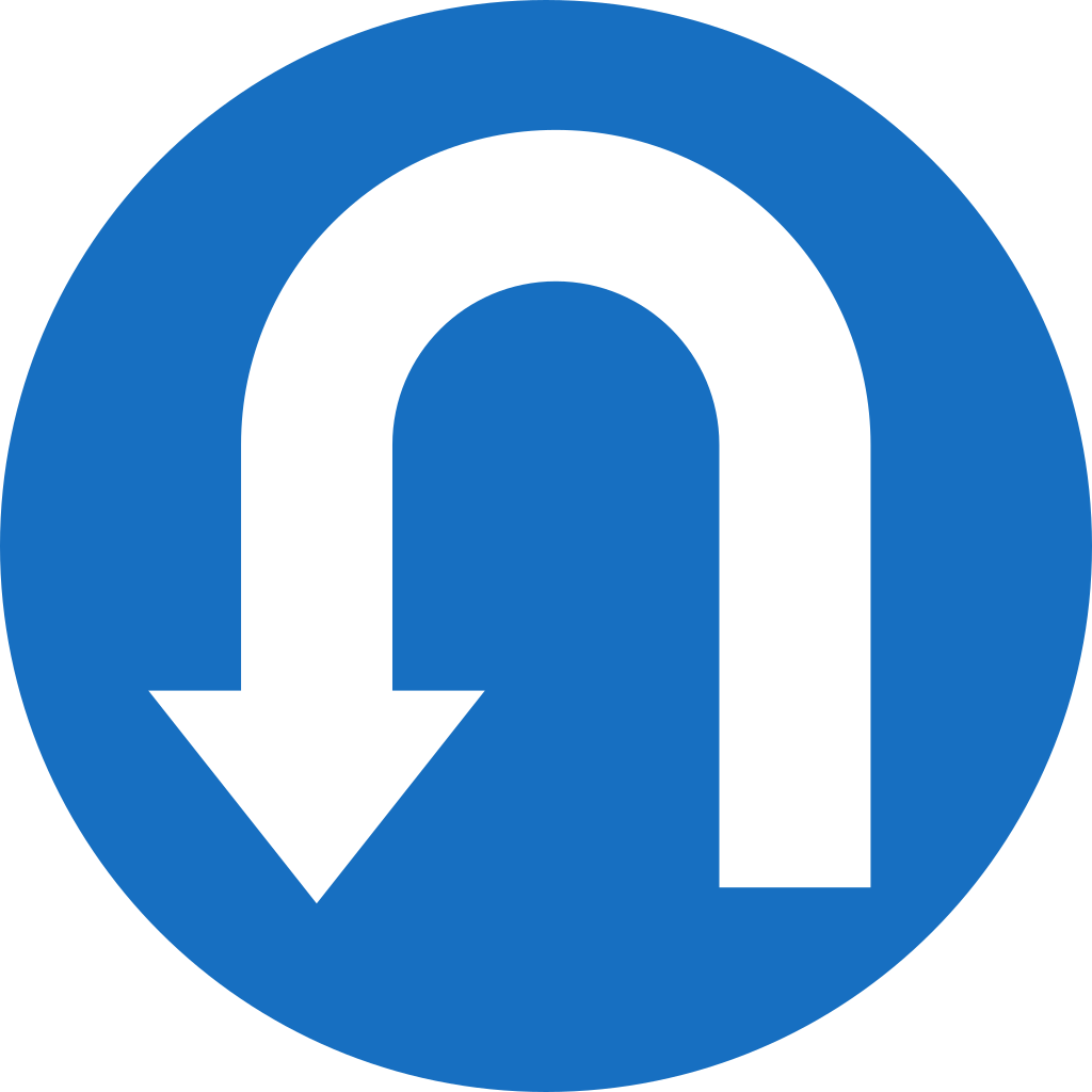 Keren verplicht (U-turn).