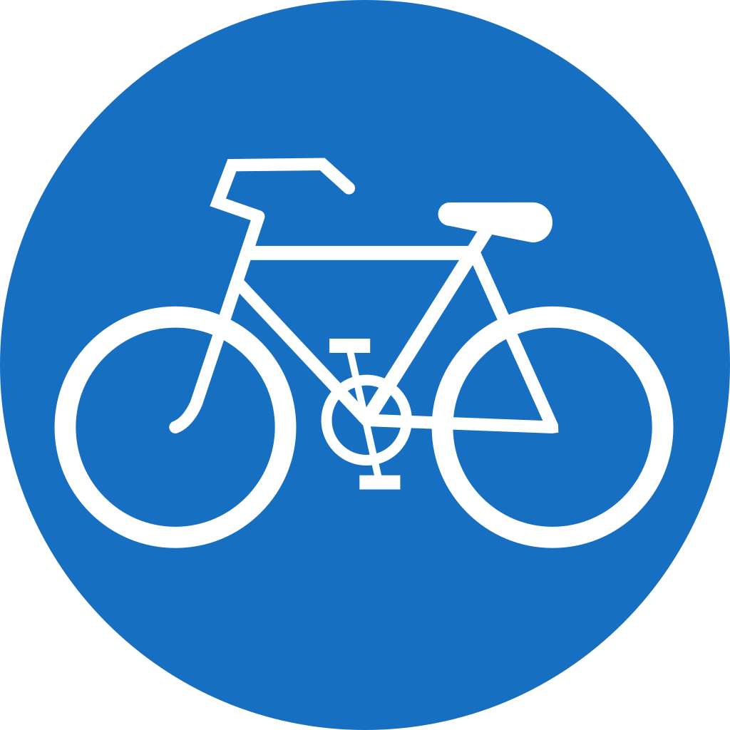 Verplicht pad voor fietsers.