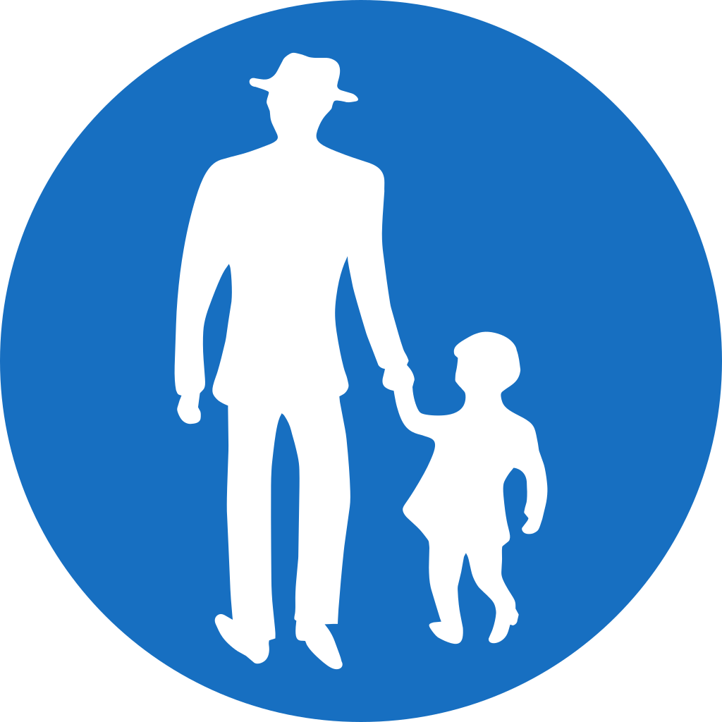 Verplicht pad voor voetgangers.
