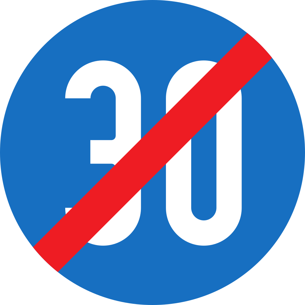 Einde van de minimumsnelheid.