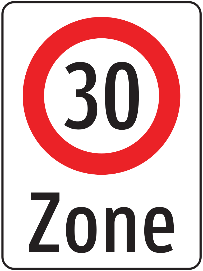 Begin van een zone met snelheidslimiet.