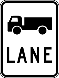 Voie réservée aux camions.
