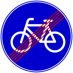 End of mandatory path for cyclists.