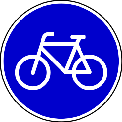Mandatory path for cyclists.