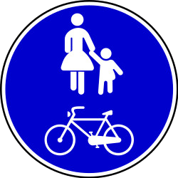 Mandatory shared pedestrian and cycle path.