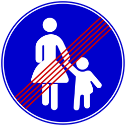 End of mandatory path for pedestrians.