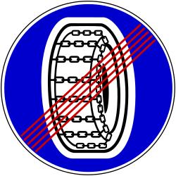 End of the snow-chain requirement.