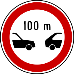 Distance minimale indiquée obligatoire.