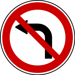 Interdiction de tourner à gauche.
