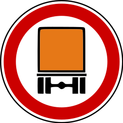Véhicules transportant des matières dangereuses interdits.
