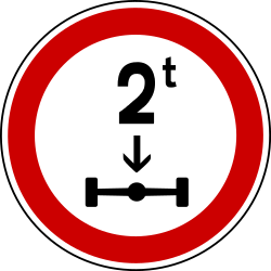 Charge par essieu supérieure interdite.
