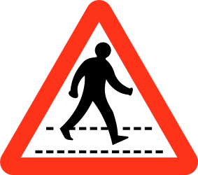 横断歩道に注意。