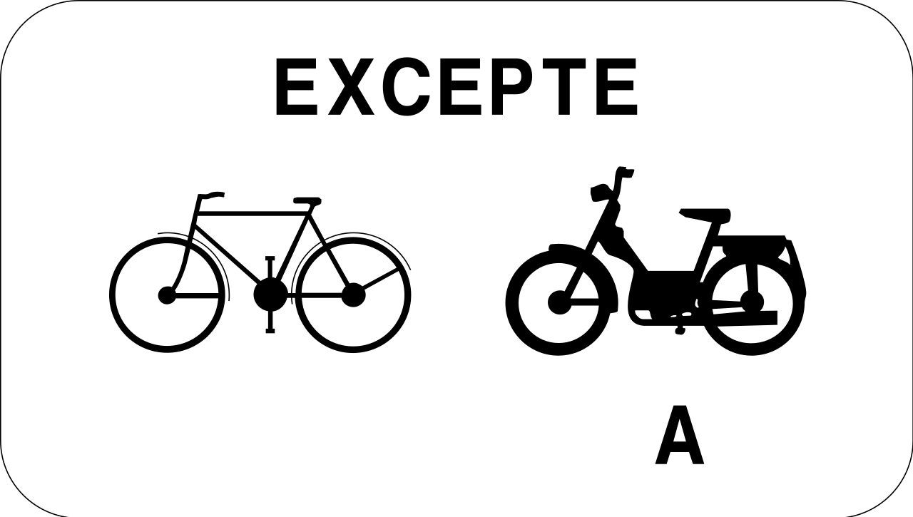 Fietsers en bromfietsen klasse A toegestaan.