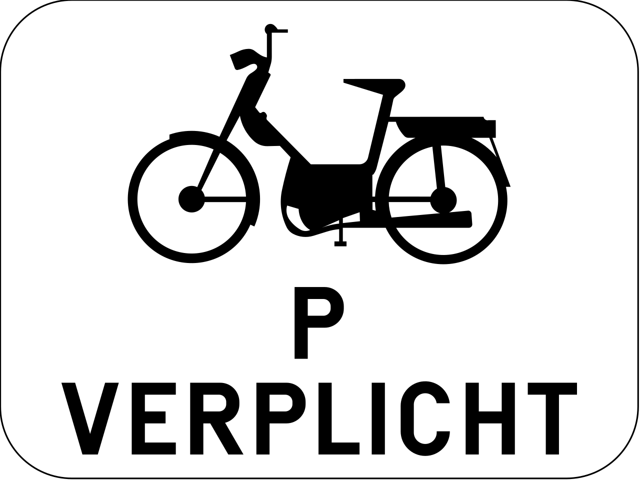 Verplicht voor bromfietsen klasse P.