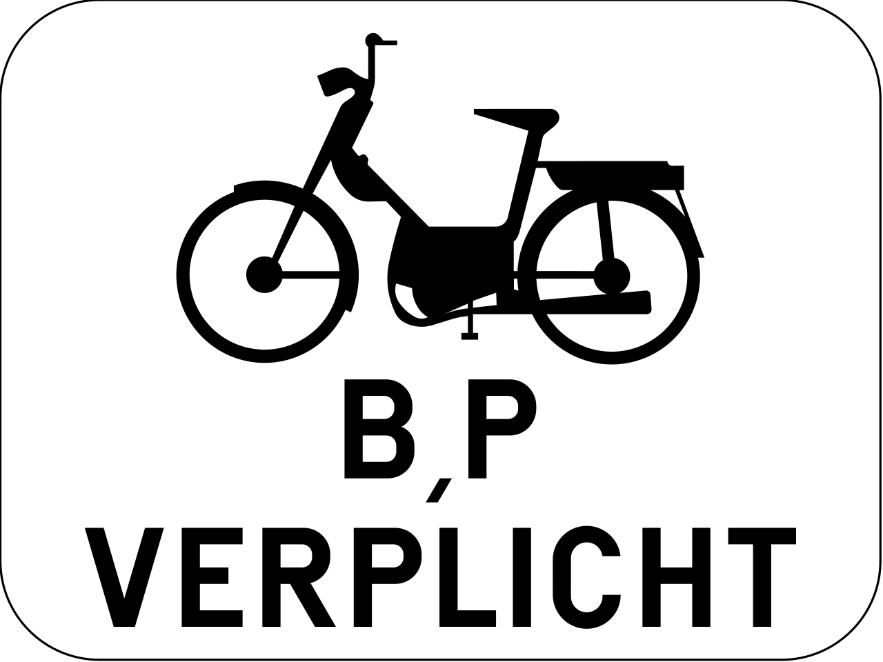 Verplicht voor bromfietsen klasse B en P.