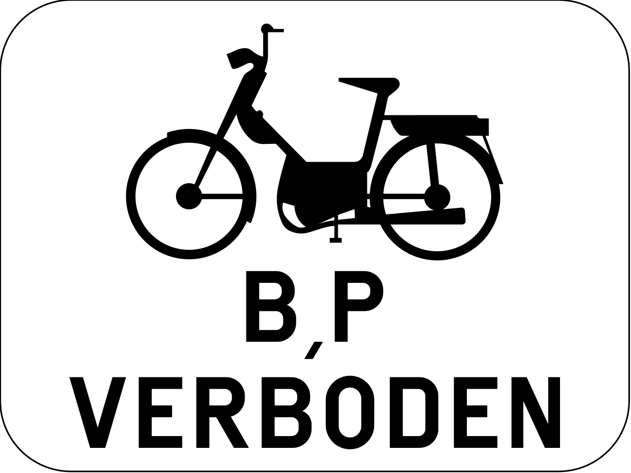 Verboden voor bromfietsen klasse B en P.