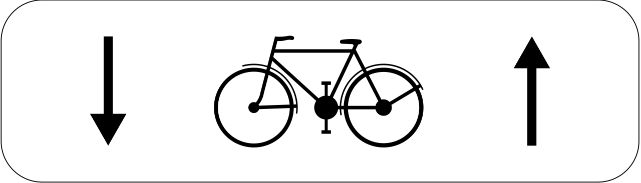 Fietsers in beide richtingen.