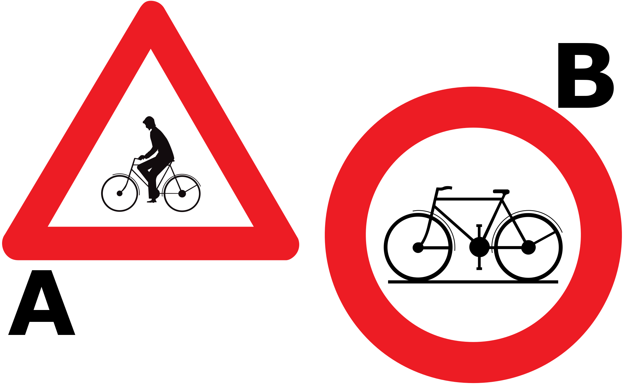 Which traffic sign warns of cyclists?
