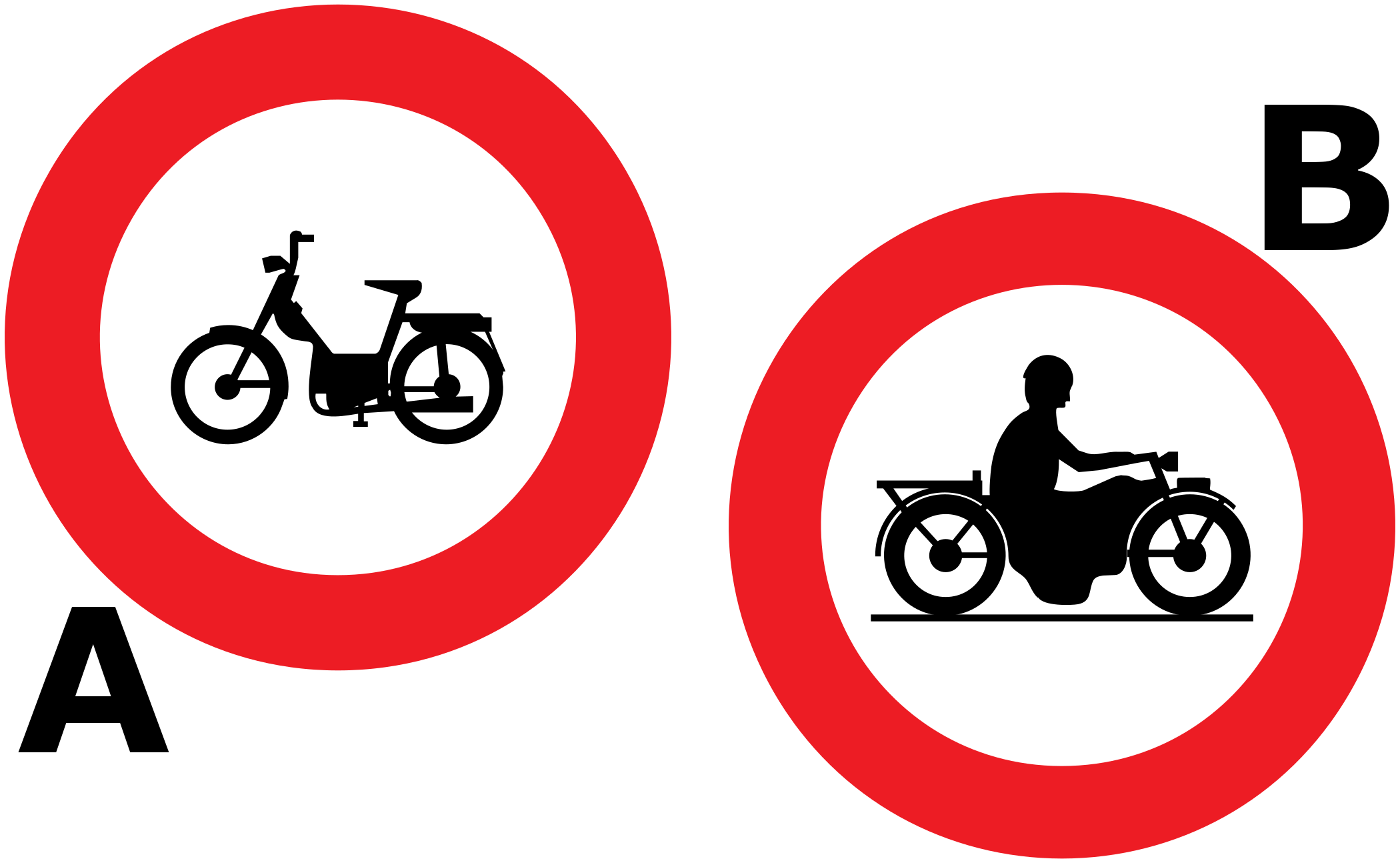 Which traffic sign indicates that mopeds are prohibited?