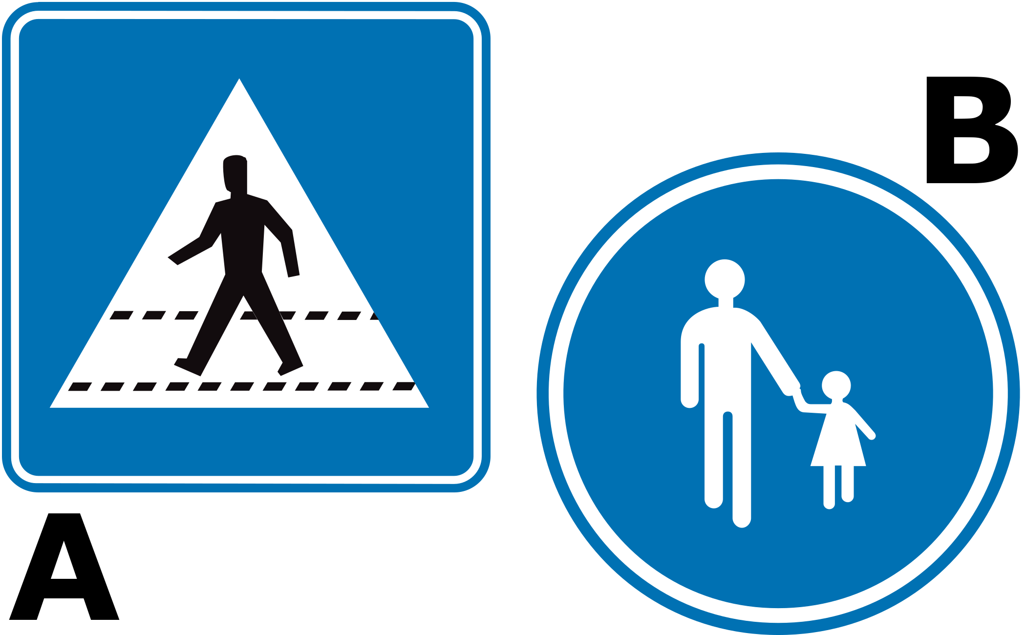 Which traffic sign indicates a mandatory path for pedestrians?