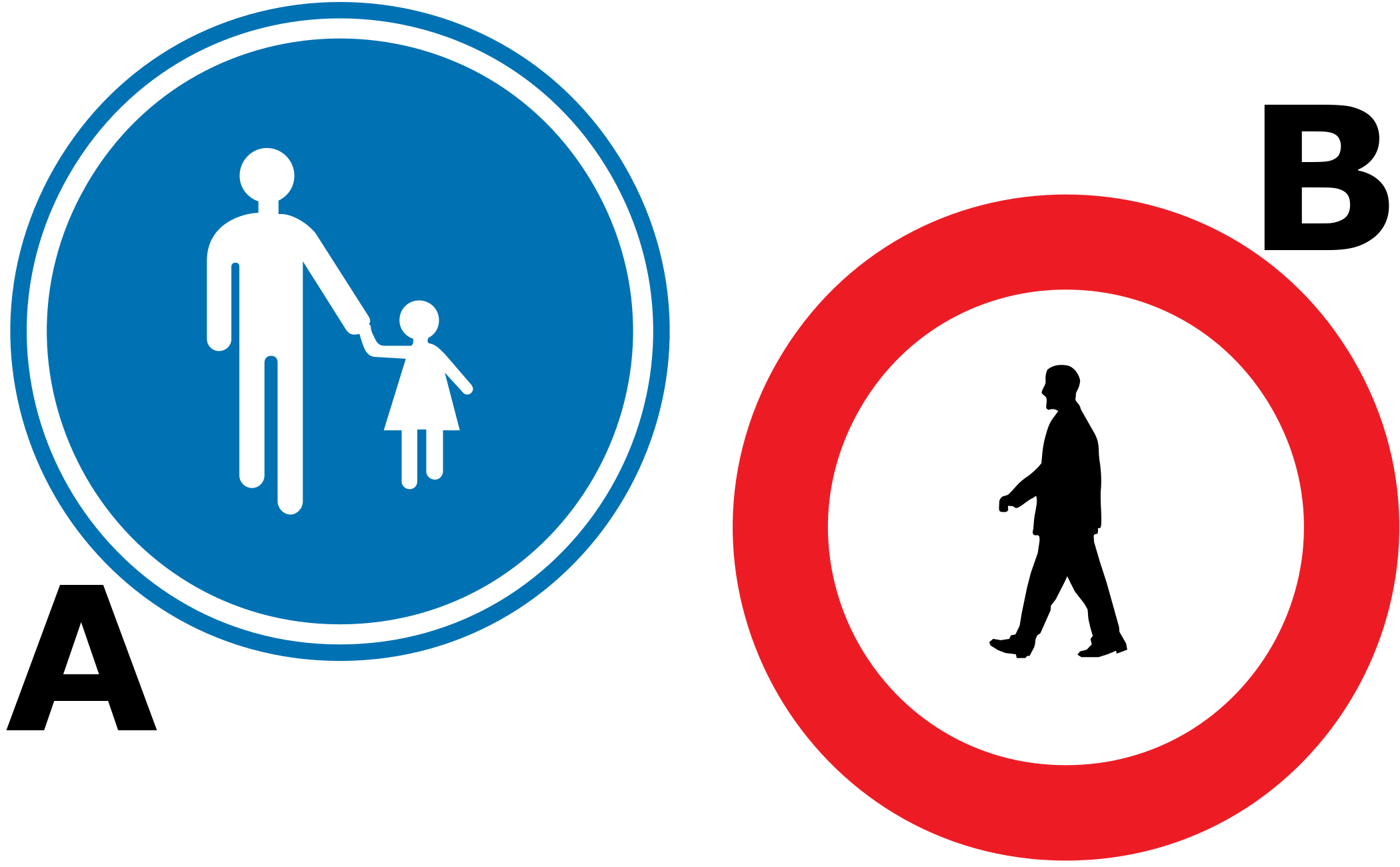 Which traffic sign indicates a mandatory path for pedestrians?