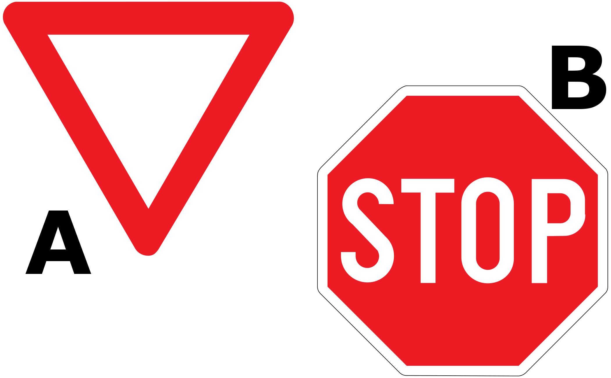 Which traffic sign means stop and give way?