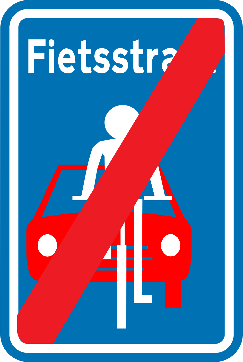 Fin de la zone pour cyclistes.