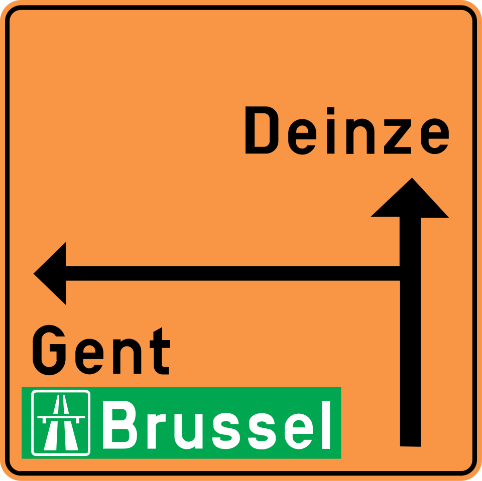 Directions de déviation au carrefour.