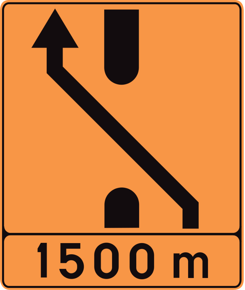 Déviation temporaire par le terre-plein central.