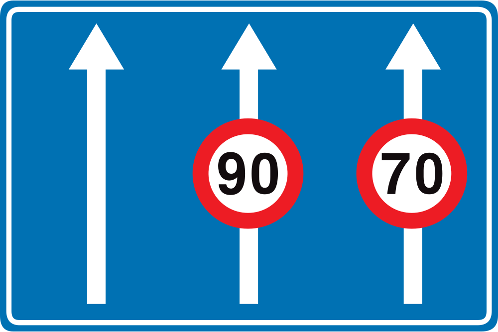 Vitesse maximale sur la voie.